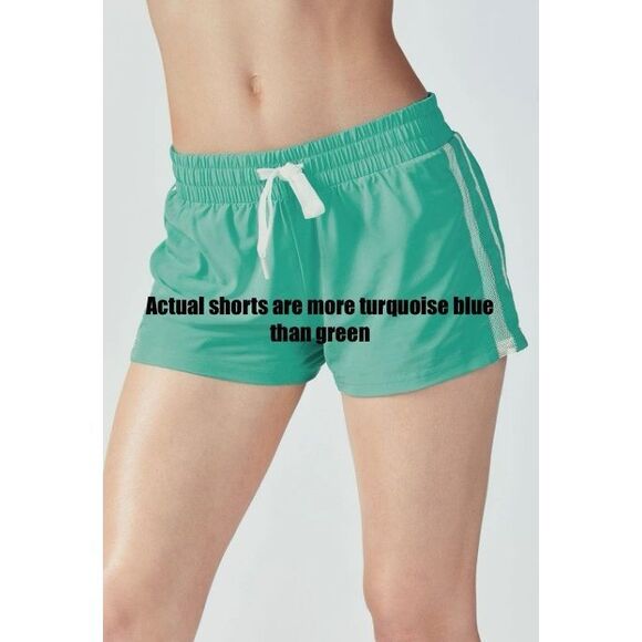 FABLETICS Women’s Turquoise Green Pamela Running Shorts Size Medium - Picture 1 of 9